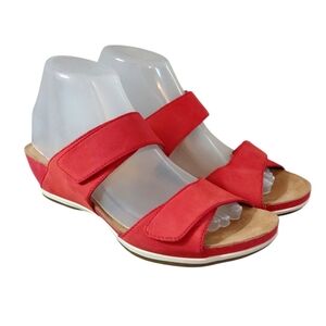 Dansko Vienna Red Double Strap Comfort Sandal Slide Size 8